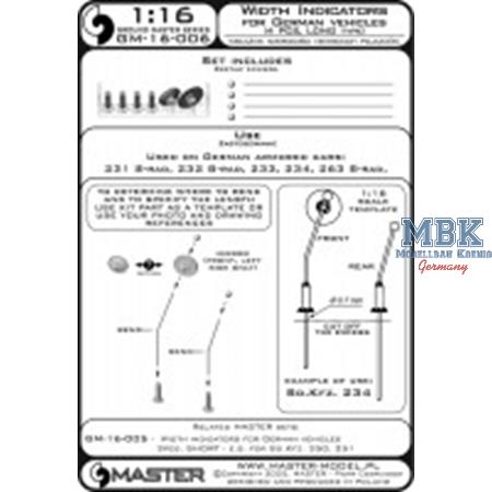 Width indicators for German vehicles LONG (4x)