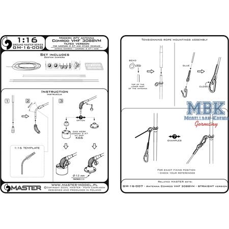 Comrod Antenna VHF3088VM tilted - for Leopard 2
