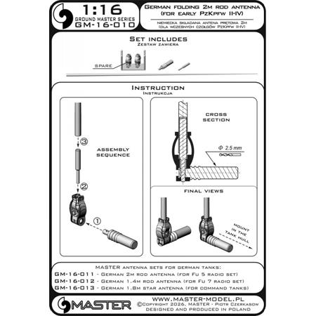 German folding 2m rod antenna (early PzKp.II-IV)