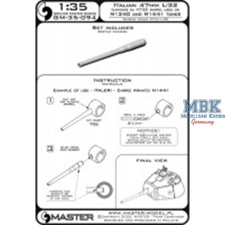 Italian 47mm L/32 gun barrel (Cannone da 47/32)