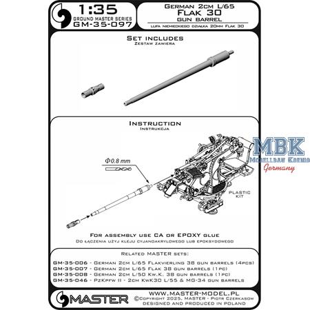 German 2cm L/65 Flak 30 gun barrel (1pcs)