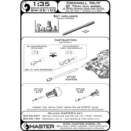 Cromwell Mk.IV + barrel & Besa MG barrels (Tamiya)