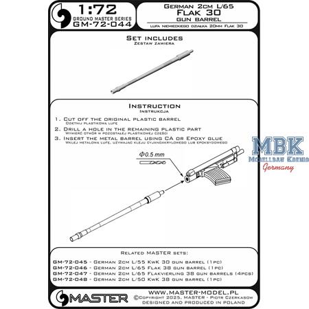 German 2cm L/65 Flak 30 gun barrel (1pcs)