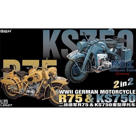 WWII German Motorcycle BMW R75 & Zündapp KS750