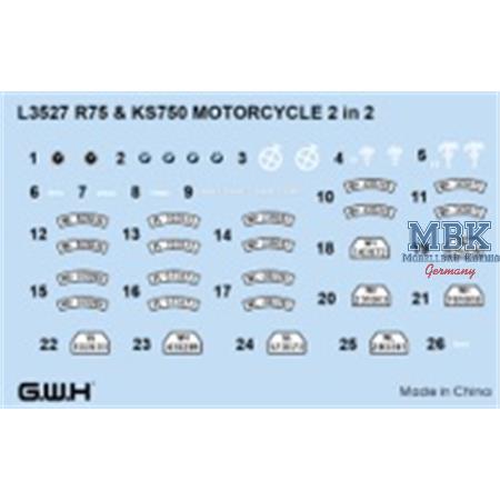 WWII German Motorcycle BMW R75 & Zündapp KS750