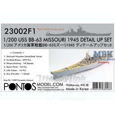 USS Missouri 1945 Detail Set w/ teak deck 1:200