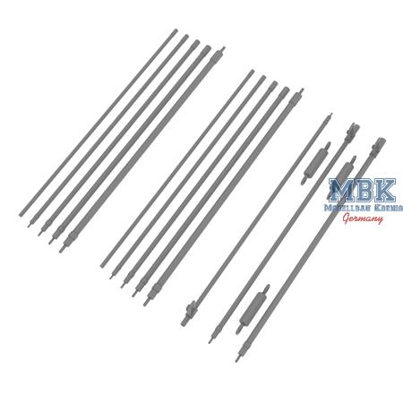5-sections US WWII radio antenna (3 pcs)