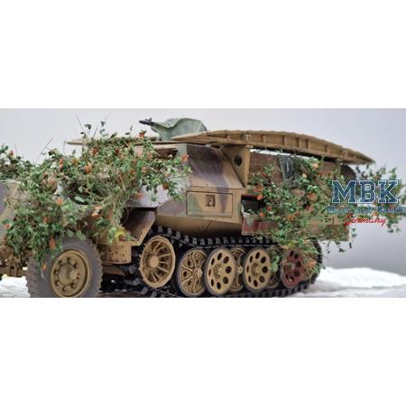 Tarnzweige Laub Dunkelgrün Braun camoufl. branches