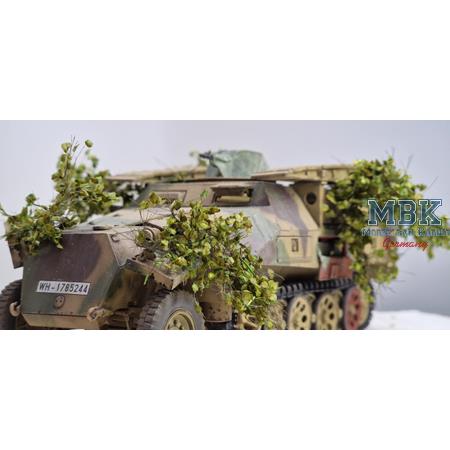 Tarnzweige Laub hellgrün gelb  camouflage branches