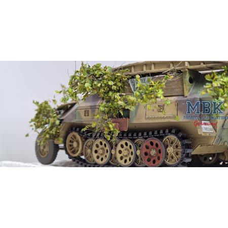 Tarnzweige Laub hellgrün gelb  camouflage branches