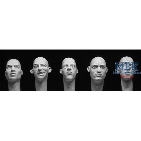 5 more Caucasian heads, formed eyes
