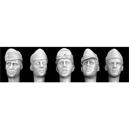 5 Heads with Italian bustina cap WW2