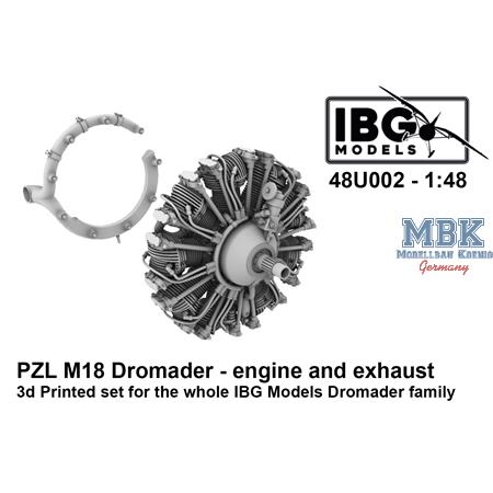 PZL M18 Dromader - Engine and Exhaust - 3d Printed