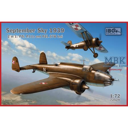 September Sky 1939 - PZL 37B Los & PZL P.11a