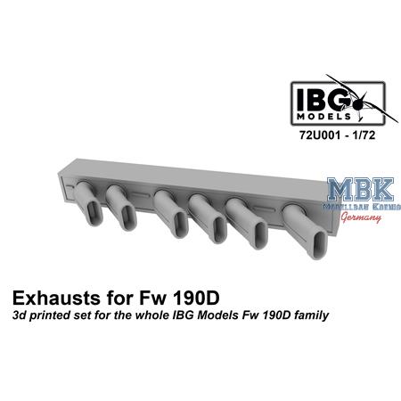 Exhausts for Fw 190D family - 3D print upgrade set