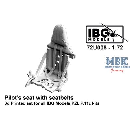 PZL P.11c Pilot's seat with seatbelts