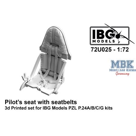 Pilot's seat with seatbelts for PZL P.24A/B/C/G 3D