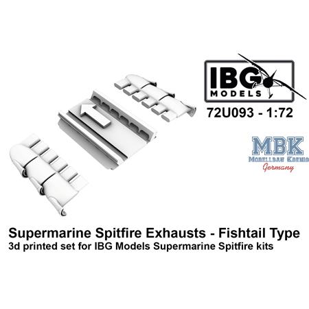 Supermarine Spitfire Exhausts - Fishtail Type 3D