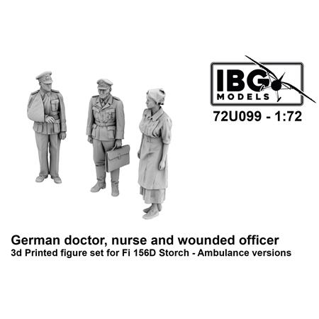 German Doctor, Nurse and wounded Officer