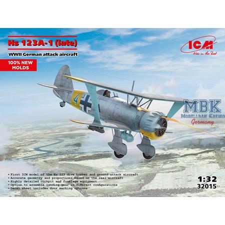 Hs 123A-1 (late), WWII German attack aircraft