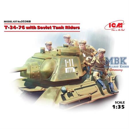 T34/76 with soviet tank riders