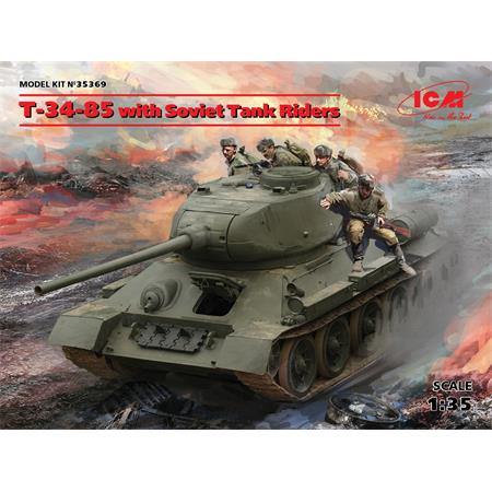 T34/85 with soviet tank riders