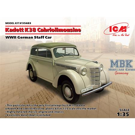 Kadett K38 Cabriolimousine, WWII German Staff Car