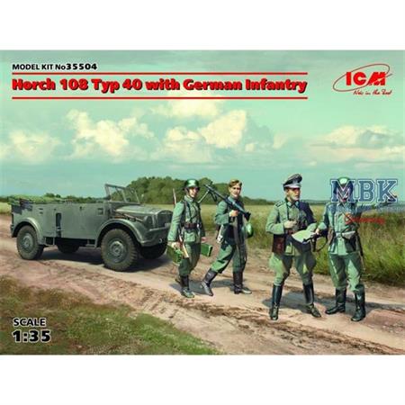 Horch 108 Typ 40 mit deutscher Infanterie