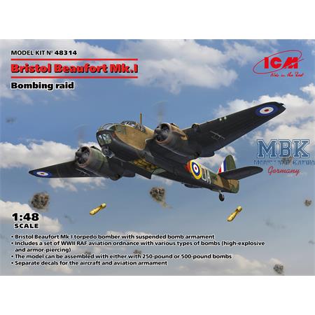 Bristol Beaufort Mk.I. Bombing raid