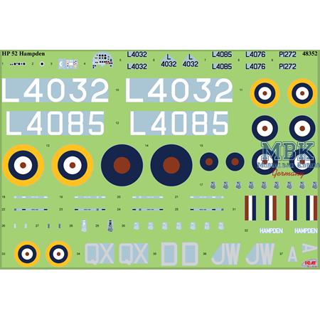 HP.52 Hampden B.Mk.I, WWII British bomber