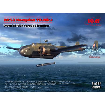 HP.52 Hampden TB.Mk.I WWII British torpedo bomber