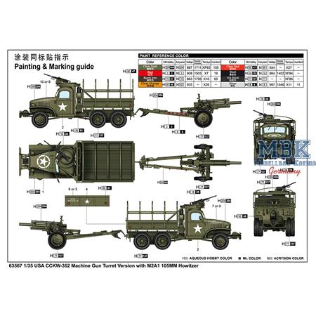 CCKW-352 Machine Gun Turret & M2A1 105mm Howitzer