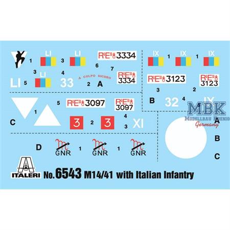 CARRO ARMATO M14/41 l SERIE with ITALIAN INFANTRY