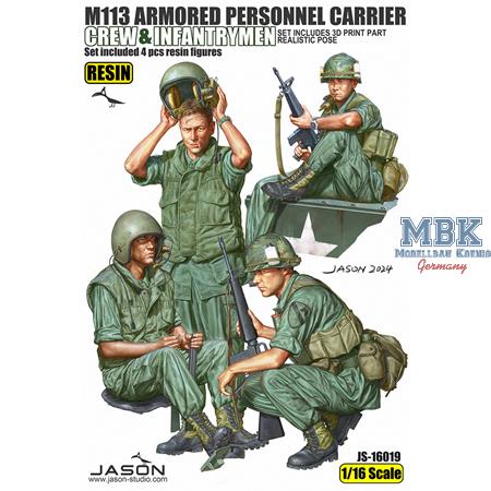 M113 APC crew & infantry men 1:16