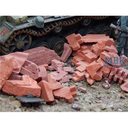Trümmer ziegelrot/ Rubble brick-red