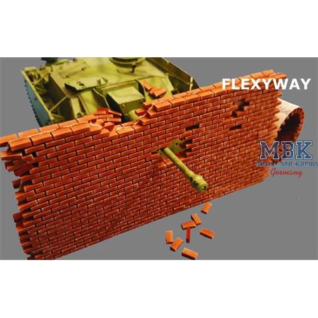 Flexyway Ziegelmauer rot dunkel / brick wall red