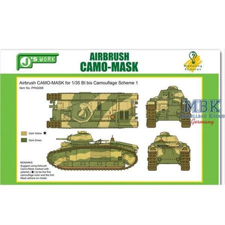 Airbrush CAMO-MASK Char B1 bis Camo Scheme 1