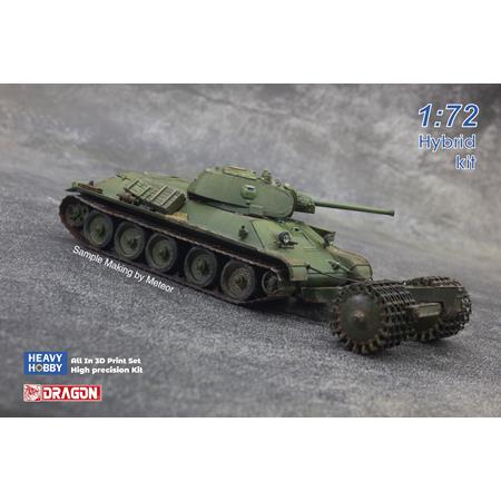 WWII T34/76 Soviet Medium Tank with Mine Roller