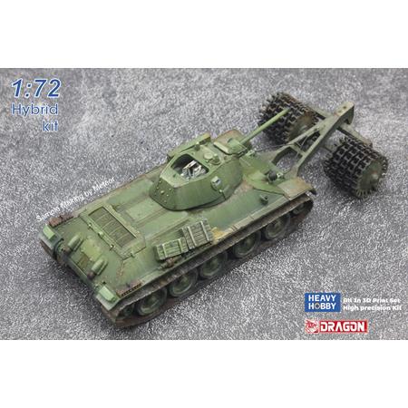 WWII T34/76 Soviet Medium Tank with Mine Roller