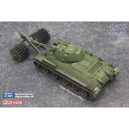 WWII T34/76 Soviet Medium Tank with Mine Roller
