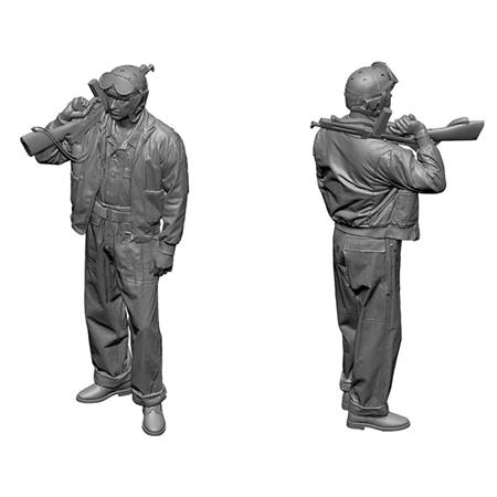WW2 US Tank Crew w/ Thomson 1:16