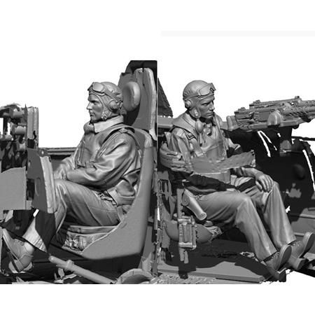 WW2 US Navy Pilot + Rear Gunner Set 4 heads 1:35