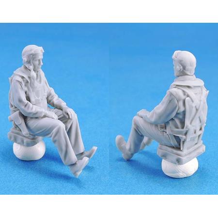 WW2 US Navy Pilot + Rear Gunner Set 4 heads 1:35