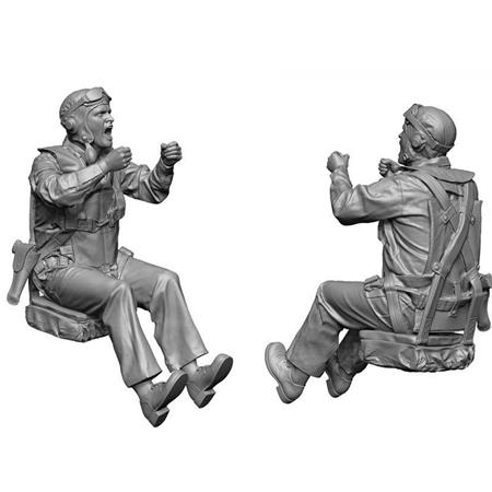 WW2 US Navy Rear Gunner 2 engaged - 2 heads 1:35
