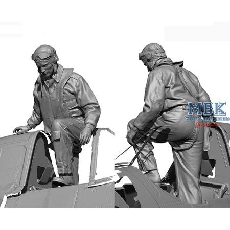 WWII US Navy Pilot (boarding) 1:18