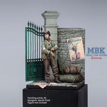 Mauerstück m. Tor / Base w/gate and wall 01 (1:35)