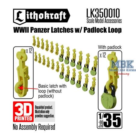 WWII Panzer Latches w/ Padlock Loop