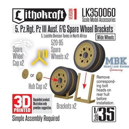 5 PzRgt Pz III Ausf F/G Spare Wheel Brackets Ver.1