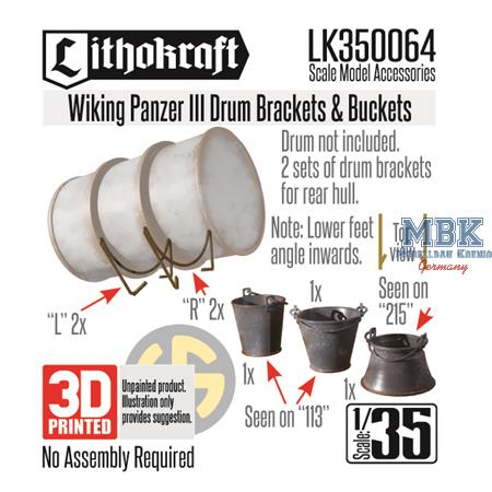 Wiking Panzer III Drum Brackets & Buckets