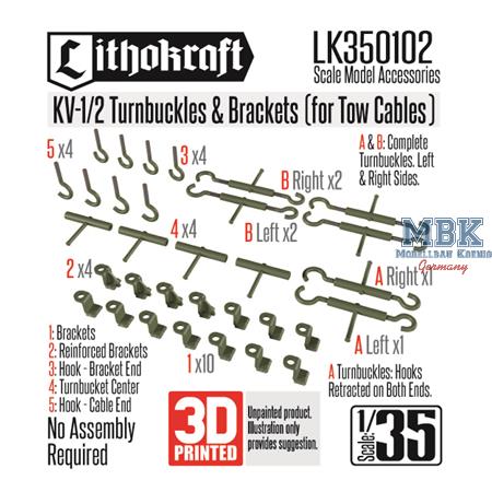 KV-1/2 Turnbuckles & Brackets (for Tow Cables)